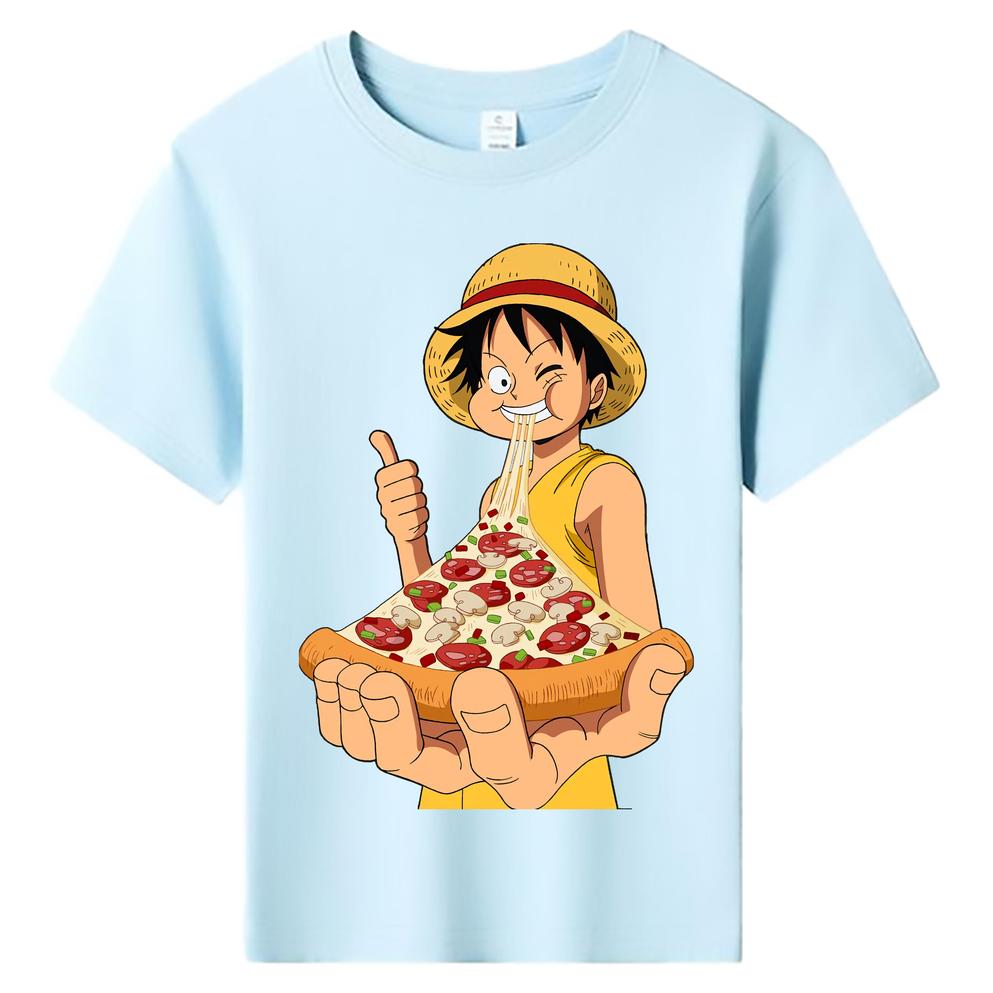 ワンピース モンキー・D・ルフィ ONE PIECE Monkey D. Luffy 綿100％キッズTシャツ（フロントプリント）
